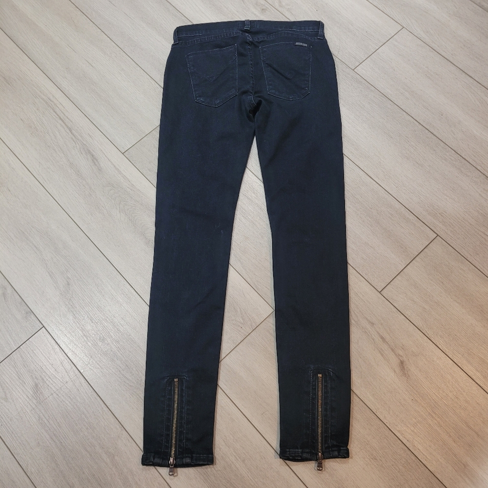 Hudson Women's Chimera Zipper Skinny Jeans Low Rise Dark Wash Denim Blue 26 - Picture 6 of 12